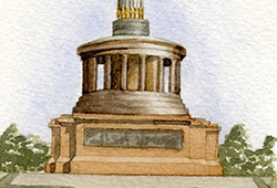 This is from the same collage - watercolour of the 'Victory Column'.