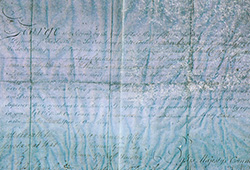 This was a photocopy of the original that I had to work from - hand written in 1757 and signed by King George II 