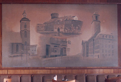 This is a painting of local Spandau sites, plus the pub where this is painted.